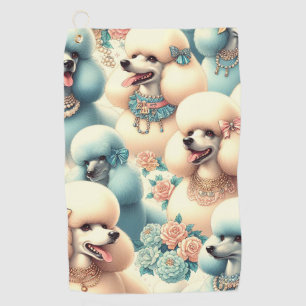 Serviette De Golf Illustration vintage de caniche sans joint