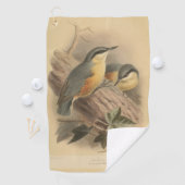 Serviette De Golf Illustration vintage de Nuthatch (En situation)
