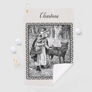 Serviette De Golf Illustration vintage encadrée Manche à manches rou