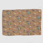Serviette de golf - images de golfeurs, chariot et (Horizontal)