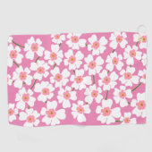 Serviette De Golf Imaginaire blanc Motif rose (Horizontal)