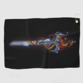 Serviette De Golf Imaginaire d'épée de dragon rouge (Horizontal)