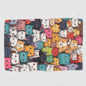 Serviette De Golf Imaginaire Feline : Cute Anime Cats Galore (Horizontal)