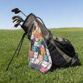 Serviette De Golf Imaginaire Feline : Cute Anime Cats Galore (Vert)