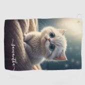 Serviette De Golf Imaginaire mignon bébé Kitty Chat Lover personnali (Horizontal)