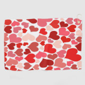 Serviette De Golf Impression cardiaque rouge et rose (Horizontal)