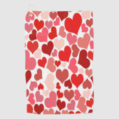 Serviette De Golf Impression cardiaque rouge et rose (Devant)