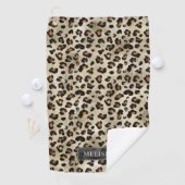 Serviette De Golf Impression d'animal léopard avec fausse feuille no (En situation)