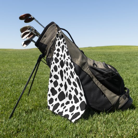 Serviette De Golf Impression d'animal motif vache noir et blanc (Vert)