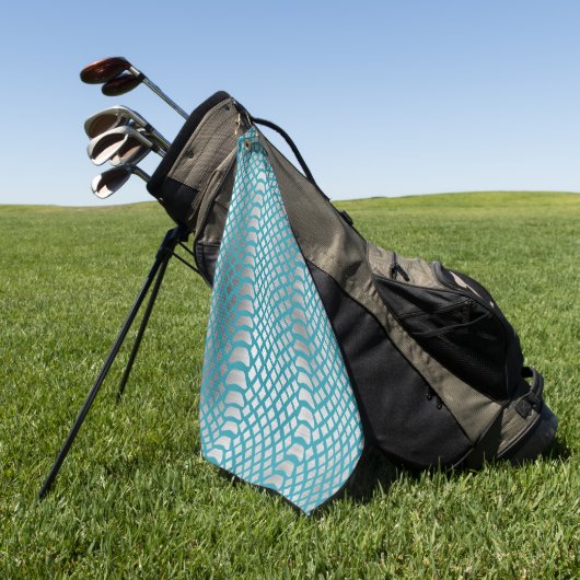 Serviette De Golf Impression de serpent d'argent bleu turquoise (Vert)