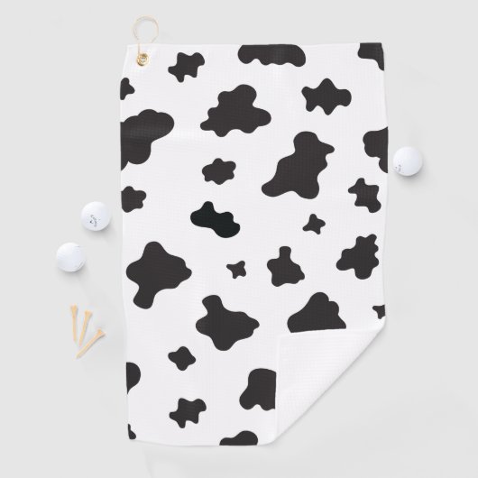 Serviette De Golf Impression de vache noir et blanc (En situation)