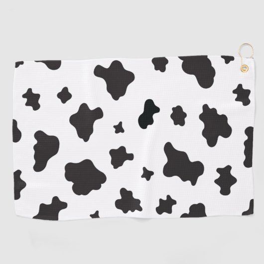 Serviette De Golf Impression de vache noir et blanc (Horizontal)