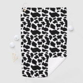 Serviette De Golf Impression de vache noire et blanche (En situation)