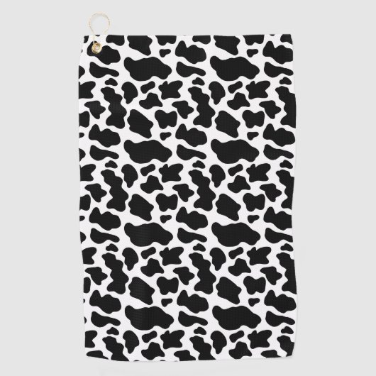 Serviette De Golf Impression de vache noire et blanche (Devant)