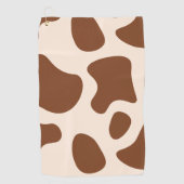 Serviette De Golf Impression de vache rose et Brown (Devant)
