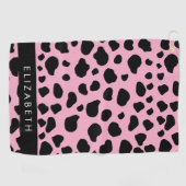 Serviette De Golf Impression De Vache, Spots De Vache, Vache Rose, V (Horizontal)