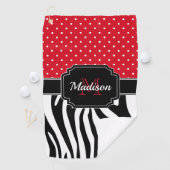Serviette De Golf Impression des points et des zèbres (En situation)