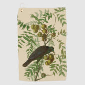 Serviette De Golf Impression d'oiseau Grackle violet d'Audubon Botan (Devant)
