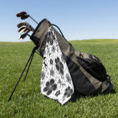 Serviette De Golf Impression florale noir et blanc (Vert)