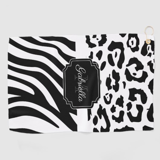 Serviette De Golf Impression Lepard / Impression Zebra (Horizontal)