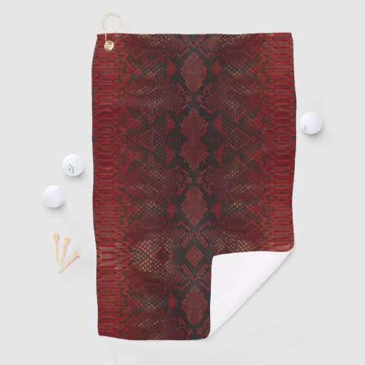 Serviette De Golf Impression Python rouge et noir (En situation)
