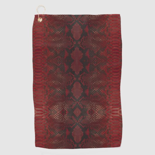 Serviette De Golf Impression Python rouge et noir (Devant)