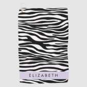 Serviette De Golf Impression Zèbre, Grilles, Noir Et Blanc, Votre No (Devant)