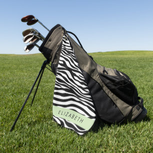 Serviette De Golf Impression Zèbre, Grilles, Noir Et Blanc, Votre No