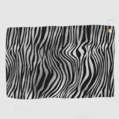 Serviette De Golf Impression Zèbre noir argenté (Horizontal)