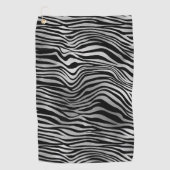 Serviette De Golf Impression Zèbre noir argenté (Devant)