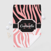 Serviette De Golf Impression Zèbre rose (En situation)