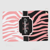 Serviette De Golf Impression Zèbre rose (Horizontal)