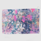 Serviette De Golf Impressionnisme Champ de Fleurs Sauvages -Rose (Horizontal)
