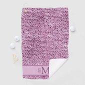Serviette De Golf Imprimé Knit rose Conception Monogramme personnali (En situation)