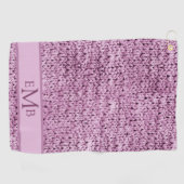 Serviette De Golf Imprimé Knit rose Conception Monogramme personnali (Horizontal)
