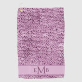 Serviette De Golf Imprimé Knit rose Conception Monogramme personnali (Devant)