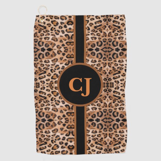 Serviette De Golf Imprimé Léopard Personnalisé de Style (Devant)