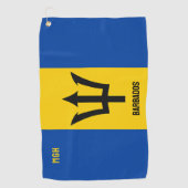 Serviette De Golf Indicateur Monogramme Barbade personnalisé (Devant)