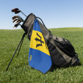 Serviette De Golf Indicateur Monogramme Barbade personnalisé (Vert)