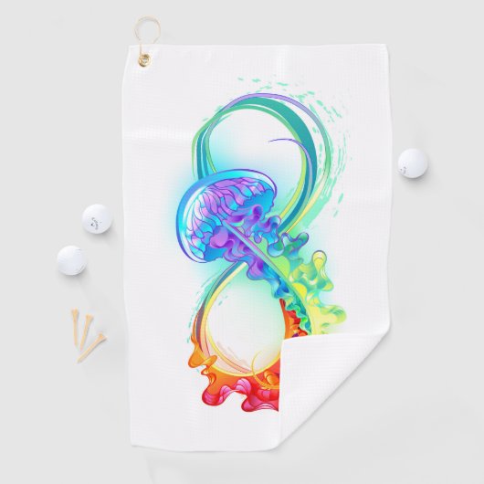 Serviette De Golf Infinity avec méduse arc-en-ciel (En situation)