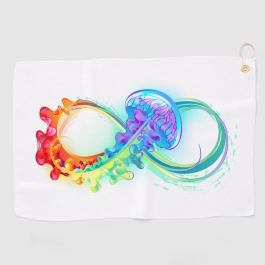 Serviette De Golf Infinity avec méduse arc-en-ciel (Horizontal)