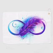 Serviette De Golf Infinity with purple feather (Horizontal)