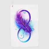 Serviette De Golf Infinity with purple feather (Devant)