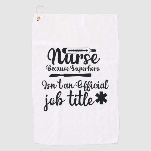 Serviette De Golf Infirmière Cadeau Parce Que Superhero (Devant)