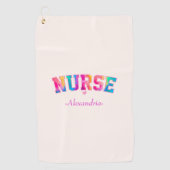 Serviette De Golf Infirmière colorée (Devant)