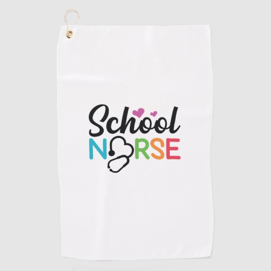 Serviette De Golf Infirmière école-cadeau (Devant)