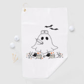 Serviette De Golf Infirmière Ghost mignonne Halloween Design T-shirt (En situation)