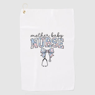 Serviette De Golf Infirmière Mère Bébé Chemise à nœud floral Design_