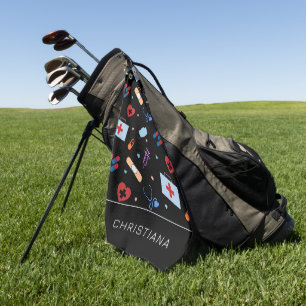 Serviette De Golf Infirmière RN personnalisée   Docteur Motif Médica