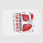Serviette De Golf Infirmière thérapeute respiratoire Noël, Poumon Ch (Horizontal)